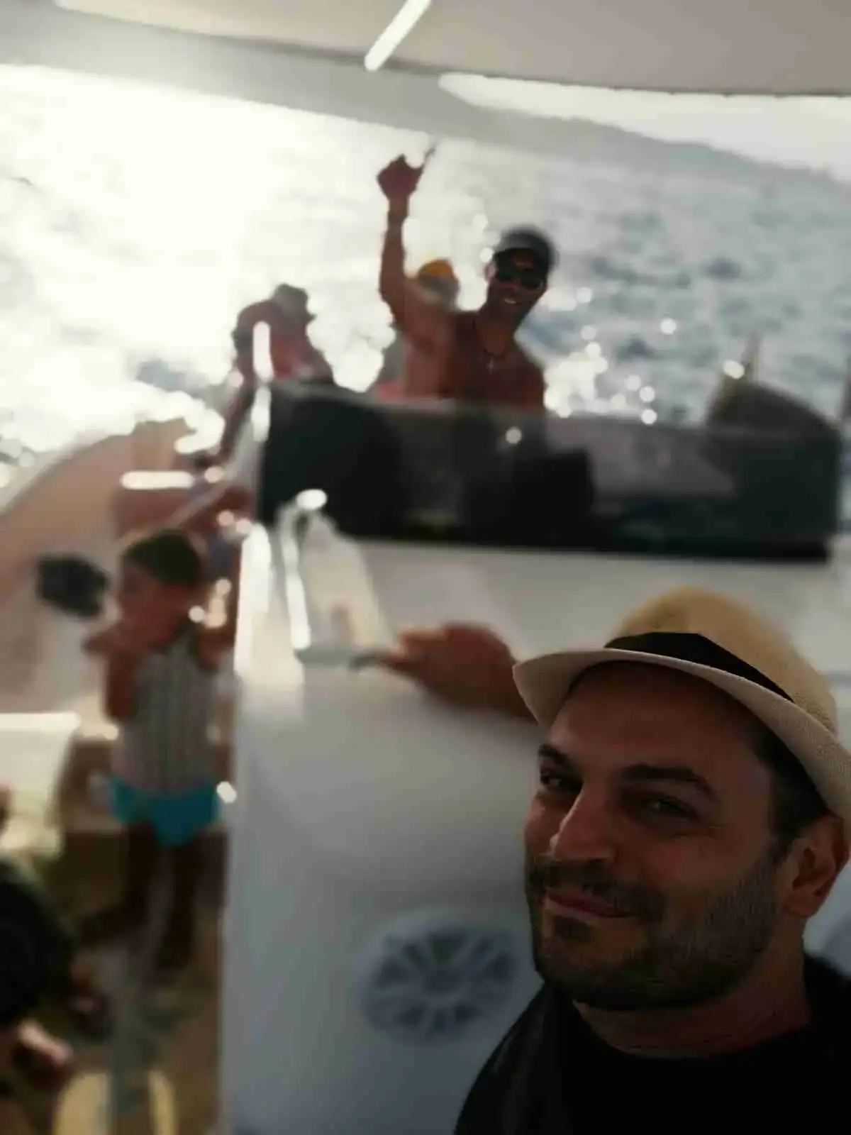 Guests taking a selfie on board during the trip